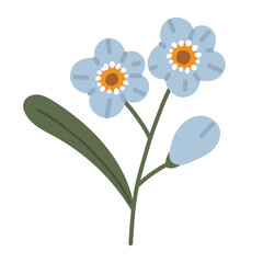 Flower element, Plant vector illustration, Digital flower design, Abstract floral item vector
