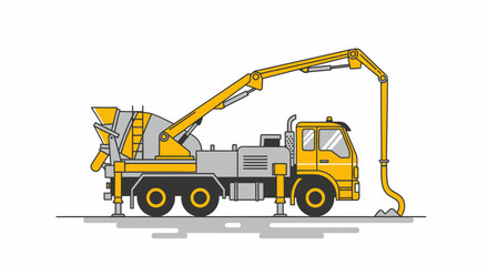 Fototapeta premium Robust Concrete Pump Truck Delivers Building Materials For Modern Infrastructure Projects