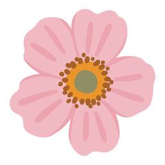 Flower element, Plant vector illustration, Digital flower design, Abstract floral item vector
