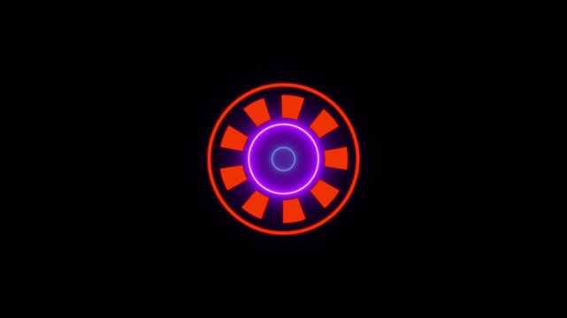 Circle HUD Sci fi Futuristic Display element design animation isolated on black background
