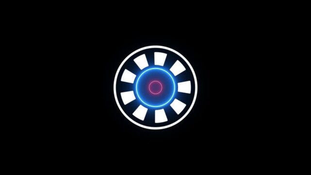 Circle HUD Sci fi Futuristic Display element design animation isolated on black background