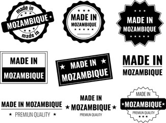 Fototapeta premium Set of made in Mozambique labels for product branding and emblems in various styles