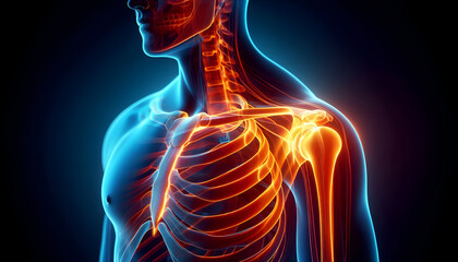 3D illustration of the shoulder joint