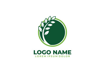 Wheat green concept logo design for your branding and identity