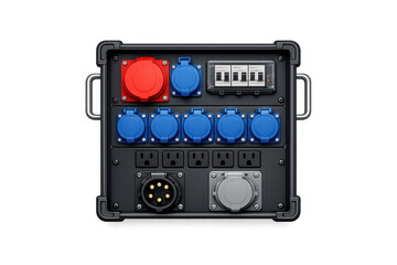 Fototapeta premium Professional power distribution unit with multiple outlets and circuit breakers