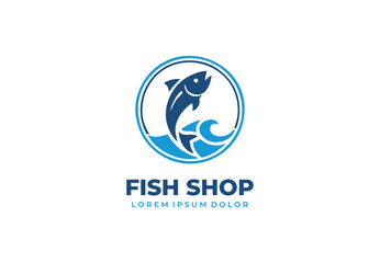 Fish shop concept logo design for your branding and identity