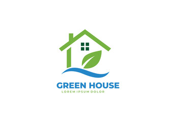 Green house concept logo design for your branding and identity