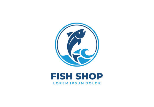 Fish shop concept logo design for your branding and identity