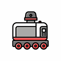 Obraz premium Sleek Autonomous Delivery Robot Vehicle Concept Icon Illustration On White Background