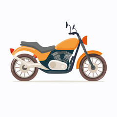Obraz premium Orange motorcycle illustration against white background vector graphic design