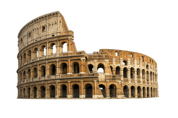 Fototapeta premium Colosseum in rome, italy, a historic roman amphitheater, iconic ancient landmark and famous travel destination with transparent background
