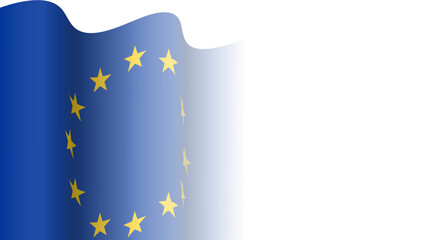 Vector waving Flag of the European Union.  Waving European, EU flag with empty, blank, copy space on transparent background. Design element for presentation, banner, advertisement, web. Place for text © Julia