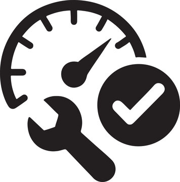 Performance testing icon vector for speed analysis, QA, monitoring and software development tools. EPS file.