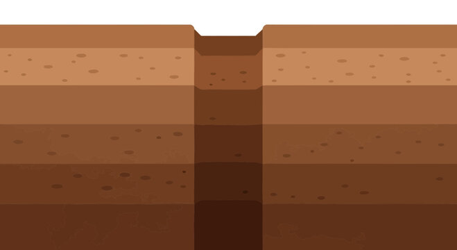 Underground Soil Horizons Displaying Diverse Subsurface Compositions And Excavation Site