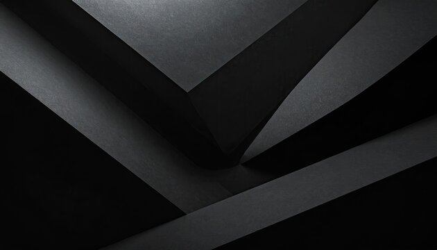 Stark, abstract composition of folded dark paper, creating dramatic shadows and geometric planes
