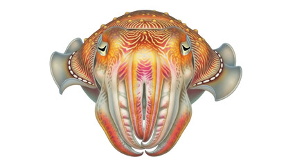 Isolated Cuttlefish, vivid marine life, underwater animal, vibrant cephalopod artwork, colorful,...