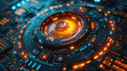 Fototapeta premium Smart Energy Technology Interface Futuristic UI Copy Space