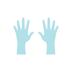 Obraz premium Disposable gloves vector icon. Single-use protective gloves illustration for medical, laboratory, hygiene, and safety purposes.