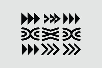 Hand drawn black arrow and doodle elements vector set