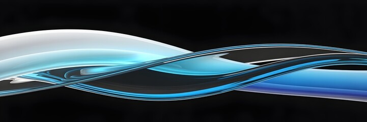 Dynamic Glossy Blue and White Abstract Forms