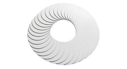 White torus shape isolated on transparent background