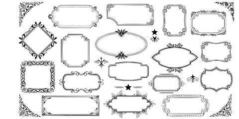 Obraz premium Motivational Quote Frame Border Collection Decorative Text Box Inspirational Editorial Graphic Vector Black White