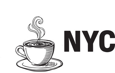 Obraz premium NYC scene with coffee cup 