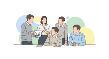 Obraz premium Diverse Group of Professionals Discussing Documents in Meeting