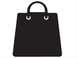 Shopping bag icon image in silhouette.
