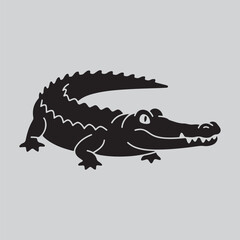 Fototapeta premium This playful crocodile silhouette design is perfect for educational and wildlife-themed projects, available on Adobe Stock.