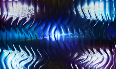 Abstract Blue Liquid Glass Wave Background with Glowing Ripple Distortion