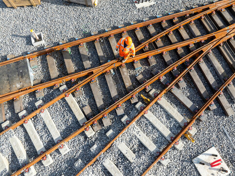 construction de chemin de fer, rails