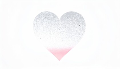 Textured heart shape with a gradient from silver to pink on white