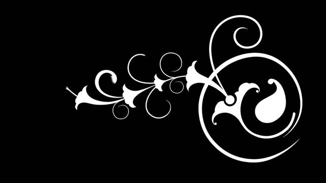 vector illustration of filigree floral design element on alpha background