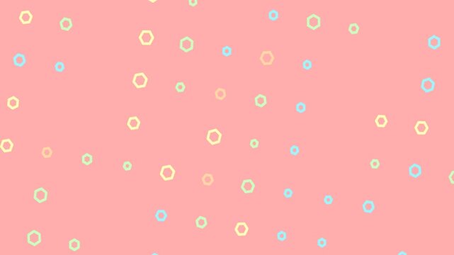 Colorful Polka Dots on Pink Background