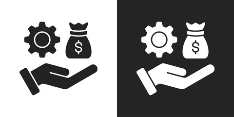 Compensation Icon In Black And White Glyph Style