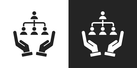 Organization Icon In Black And White Glyph Style