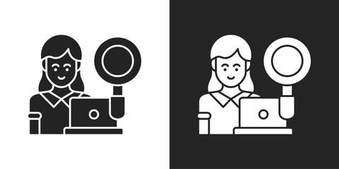 Recruitment Icon In Black And White Glyph Style