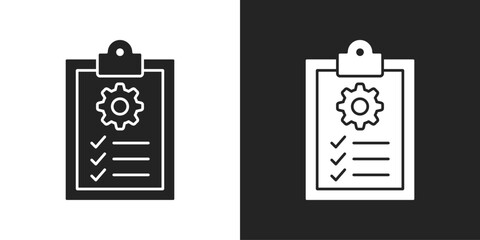 Job Description Icon In Black And White Glyph Style