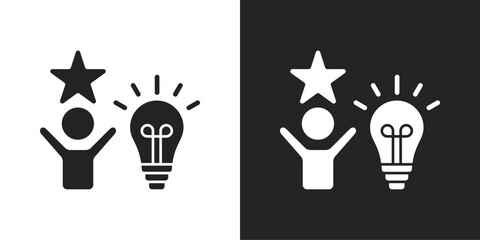 Talent Icon In Black And White Glyph Style