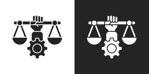 Moral Icon In Black And White Glyph Style