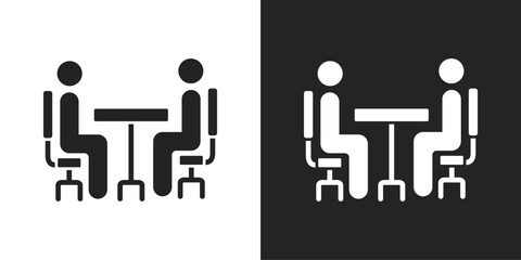 Consulting Icon In Black And White Glyph Style
