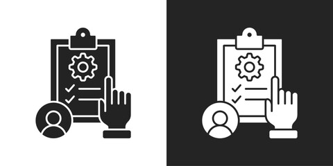 Job Description Icon In Black And White Glyph Style