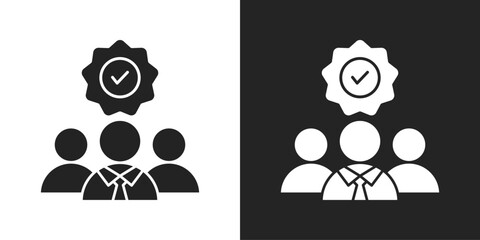 Staffing Icon In Black And White Glyph Style