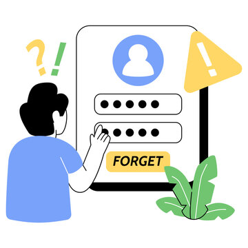 Perfect style illustration of password forgot 