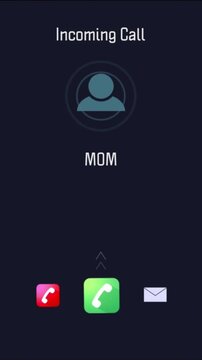 Phone call, screen and contact with digital, communication app or 5q networking with icon or sign. Calling, mom and mobile smartphone technology with a logo design for android user with ai smart tech