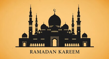 Ramadan Kareem Islamic Mosque Silhouette Greeting Card