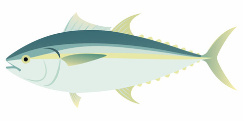 Obraz premium Stylized illustration of a bluefin tuna swimming gracefully in a marine environment