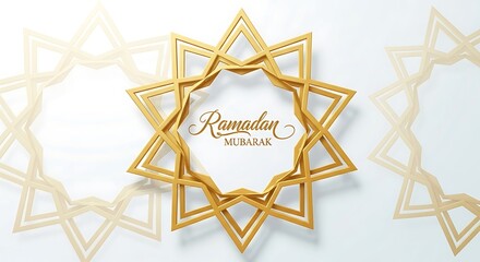 Golden Ramadan Mubarak Greeting Card Design