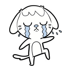 Obraz premium Crying dog cartoon character illustration